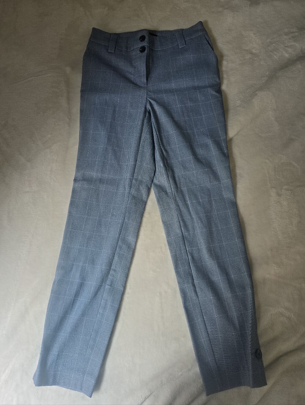 Reitmans The Iconic Blue Checkered Dress Pants Size 6 Petite